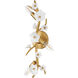 Azalea 3 Light 8 inch Distressed Brass Sconce Wall Light