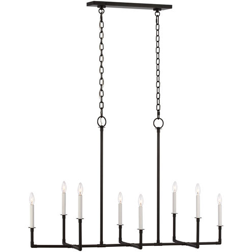 C&M by Chapman & Myers Bayview 8 Light 47.75 inch Aged Iron Linear Chandelier Ceiling Light