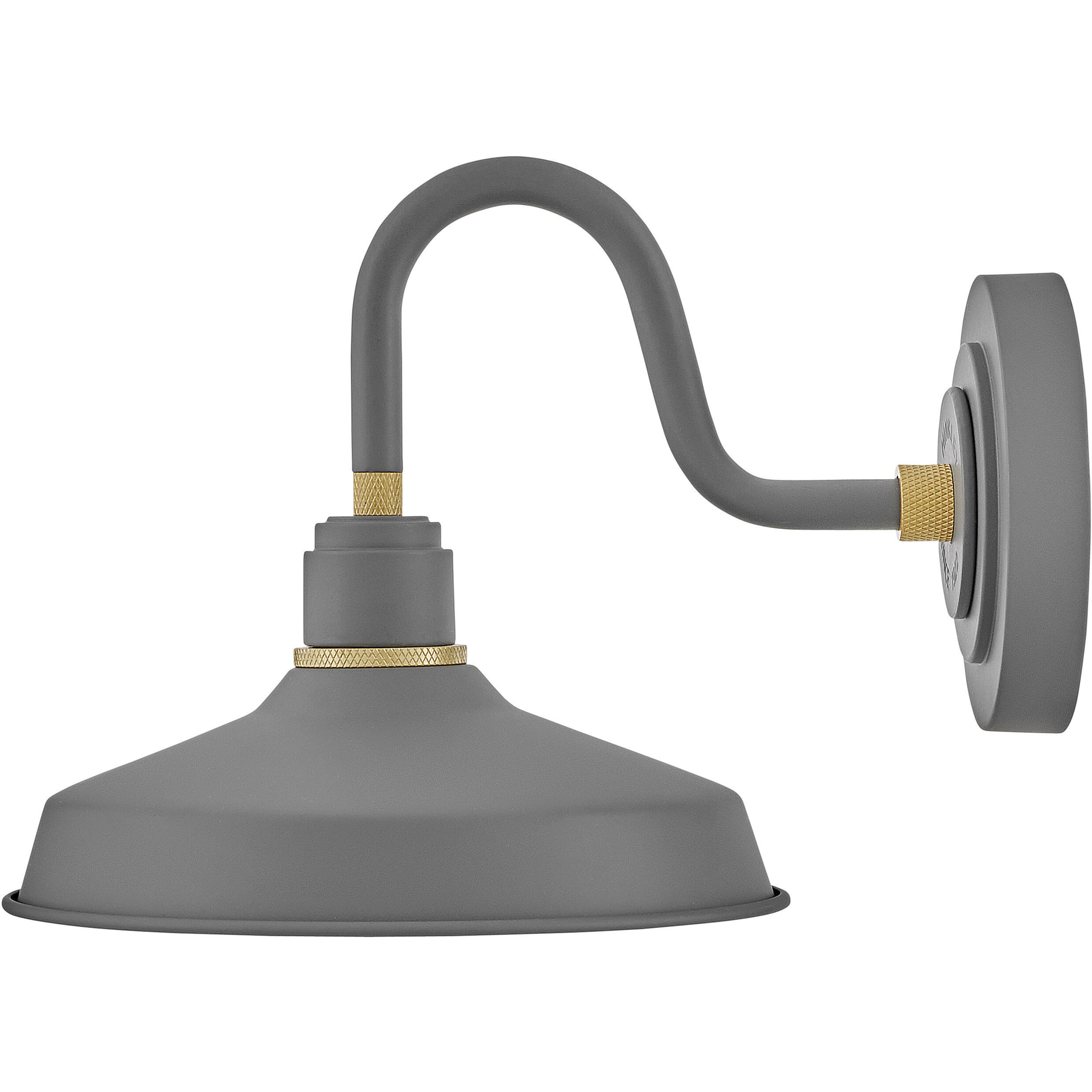 Foundry Classic Outdoor Barn Light in Dark Matte Grey, Gooseneck