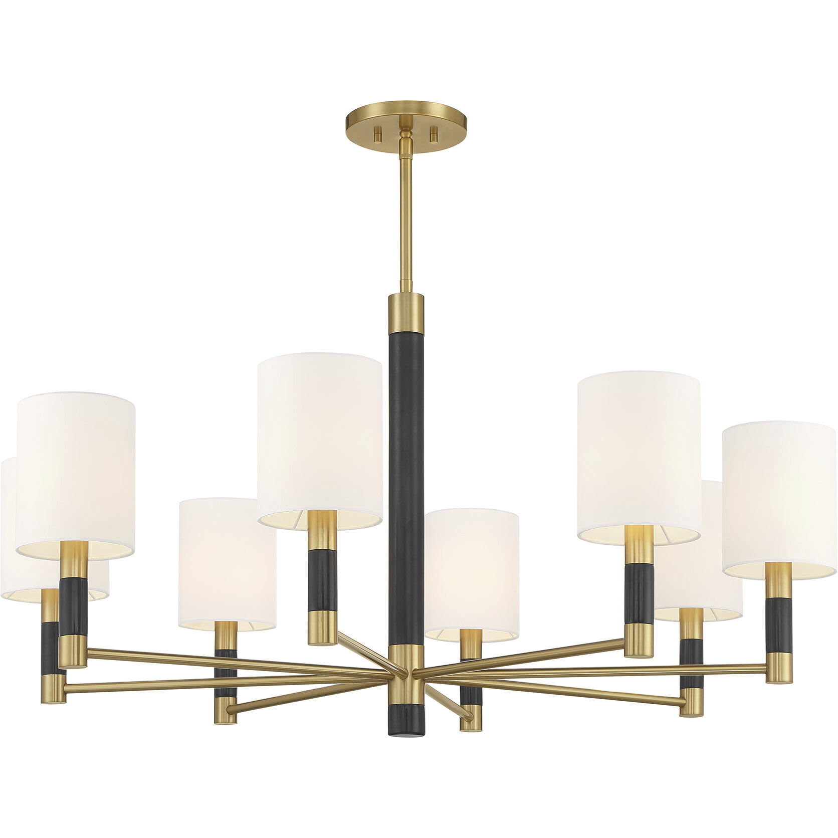 Conrad 8 Light 40 inch Warm Brass with Black Marble Chandelier Ceiling Light