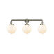 Franklin Restoration Large Beacon LED 32 inch Brushed Satin Nickel Bath Vanity Light Wall Light in Matte White Glass, Franklin Restoration