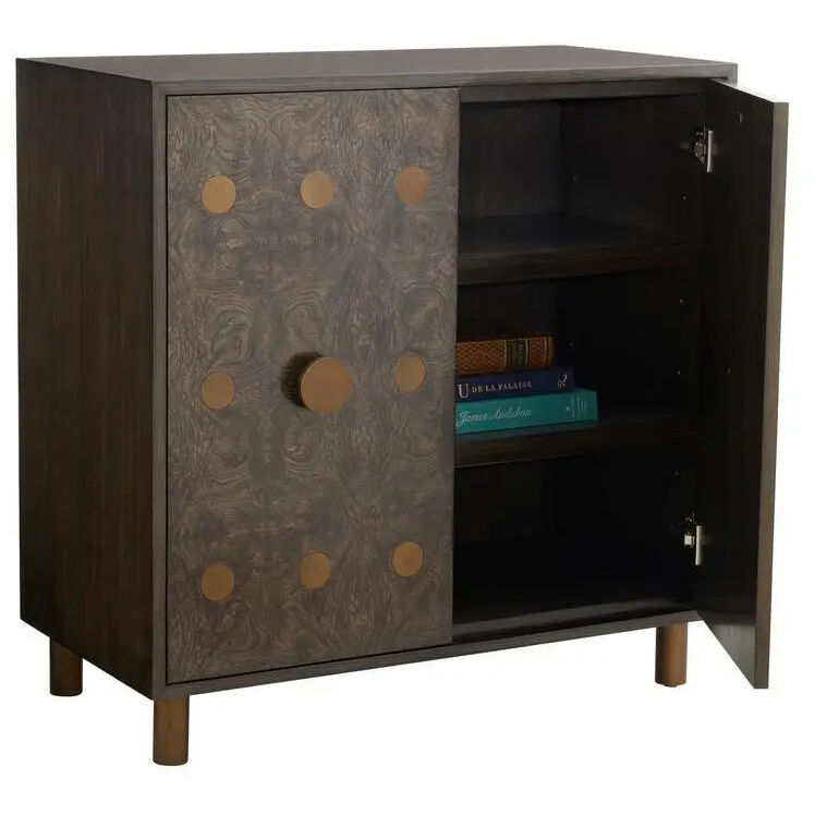 Keanu Truffle Burl and Truffle with Vintage Brass Cabinet