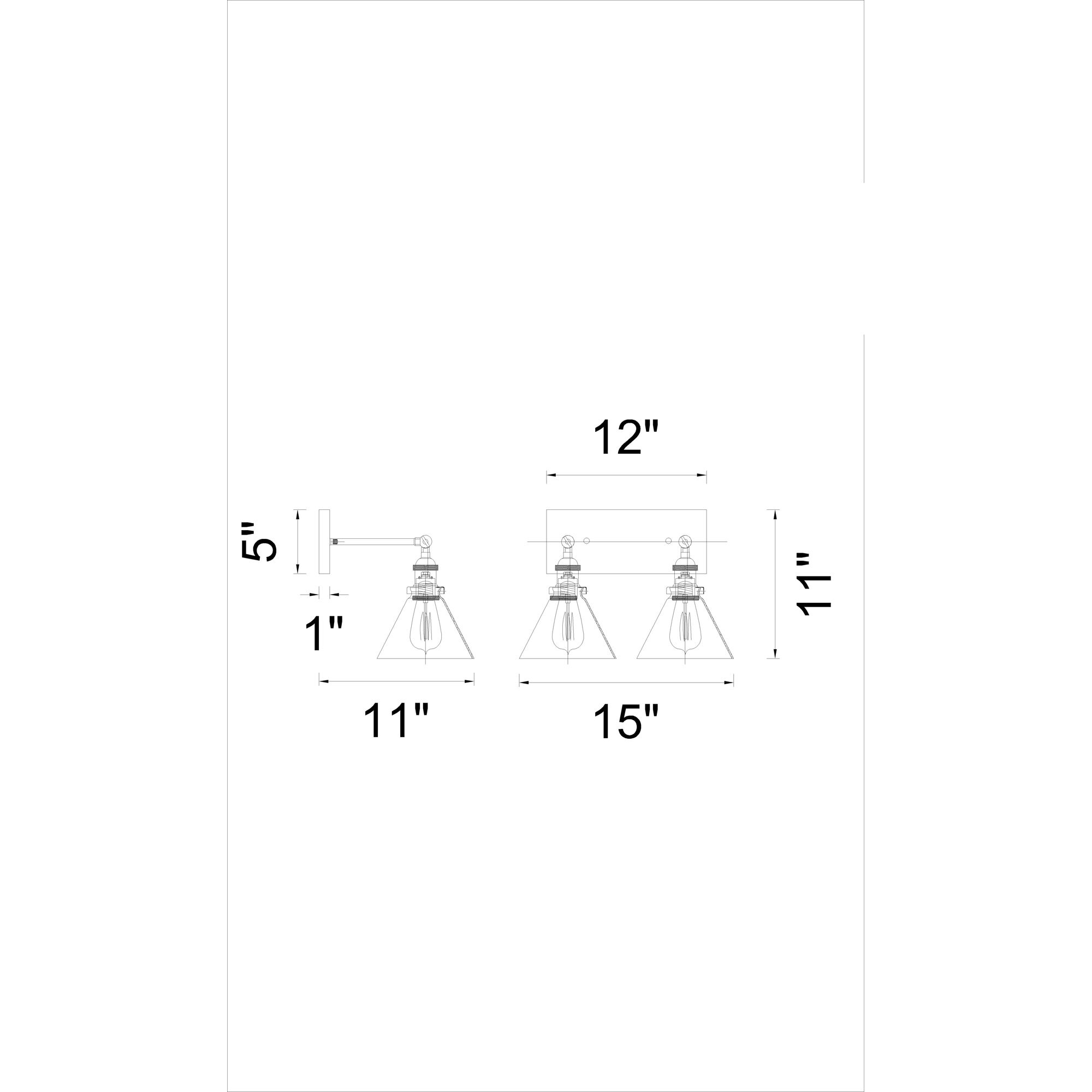 Eustis 2 Light 15 inch Polished Nickel Wall Light