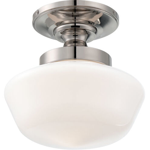 ML 1 Light 12 inch Polished Nickel Semi Flush Mount Ceiling Light