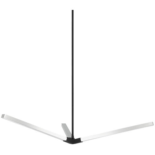 Asterisk LED 37.38 inch Matte Black and Chrome Pendant Ceiling Light