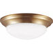 Nash 2 Light 14 inch Satin Brass Flush Mount Ceiling Light