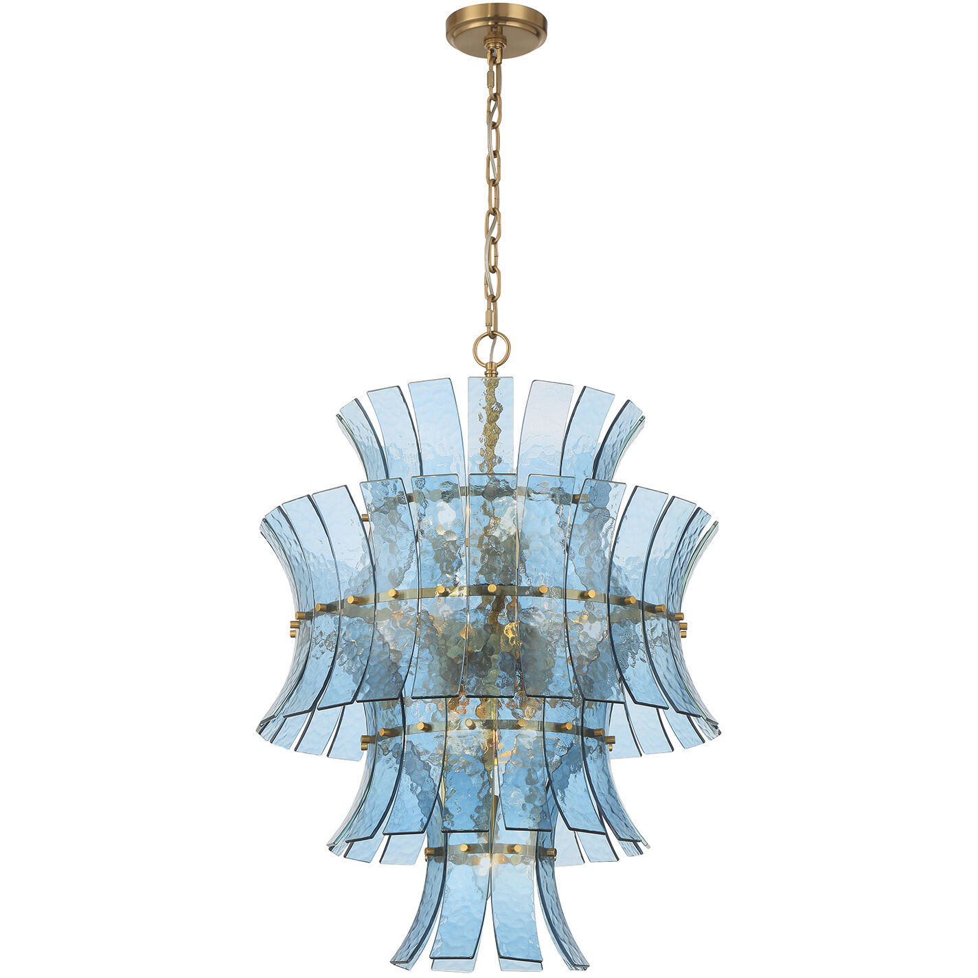 Abigail 13 Light 22.25 inch Aged Brass Chandelier Ceiling Light in Blue