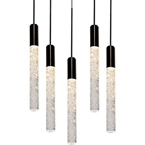 Magic LED 17 inch Black Multi-Light Pendant Ceiling Light in 5, Round