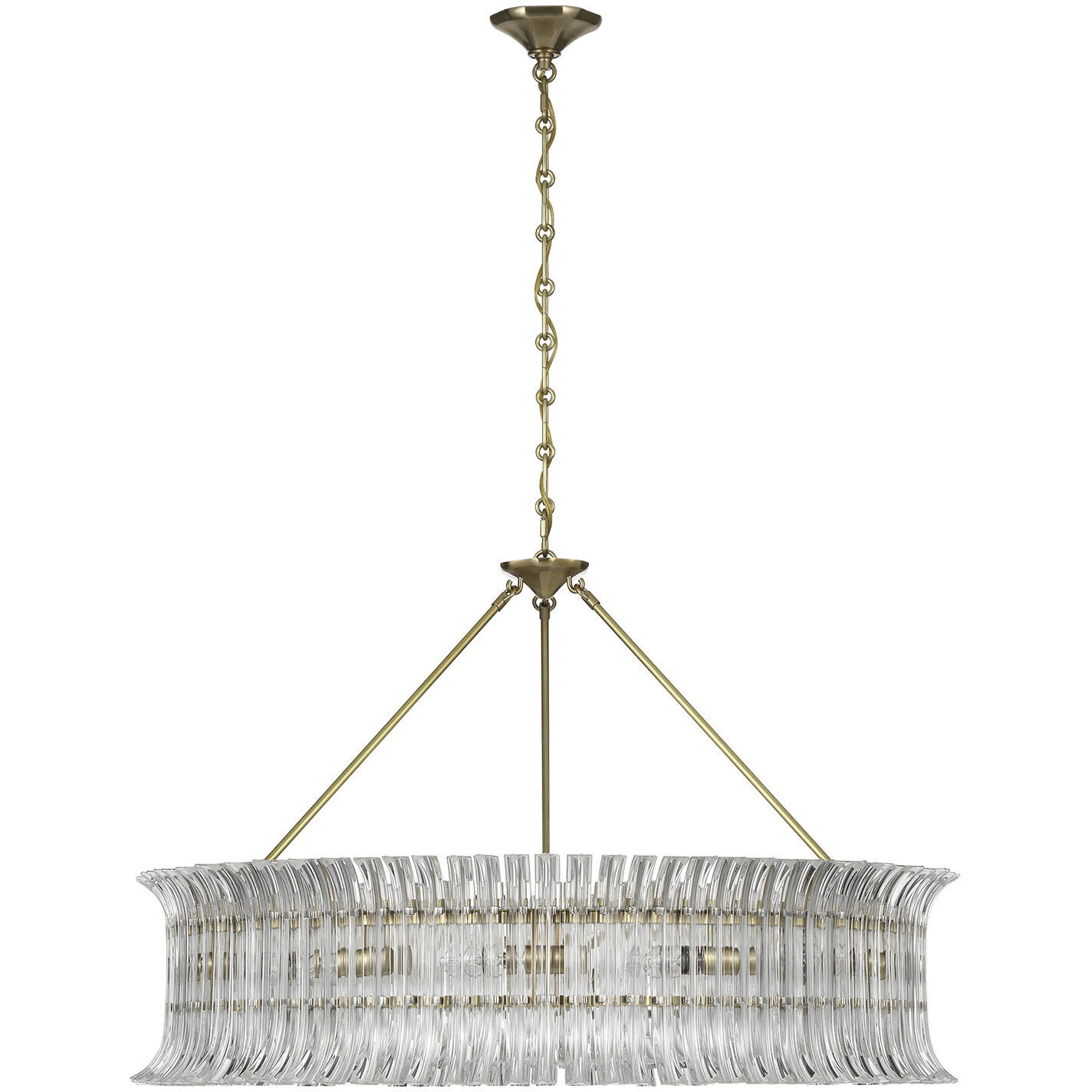 AERIN Rhine LED 36 inch Hand-Rubbed Antique Brass Ring Chandelier Ceiling Light
