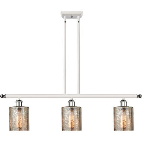 Ballston Cobbleskill LED 36 inch White and Polished Chrome Island Light Ceiling Light in Mercury Glass, Ballston