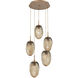 Meteo LED LED Novel Brass Chandelier Ceiling Light, Round Multi-Pendant
