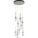 Link 9 Light 20.5 inch Sterling Pendant Ceiling Light in Clear with White Threading, Round