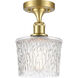 Niagra 1 Light 6.5 inch Satin Gold Semi-Flush Mount Ceiling Light