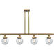 Ballston Beacon LED 48 inch Brushed Brass Island Light Ceiling Light in Seedy Glass