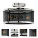 Wellington 2 Light 11.75 inch Polished Nickel and Black Semi Flush Mount Ceiling Light