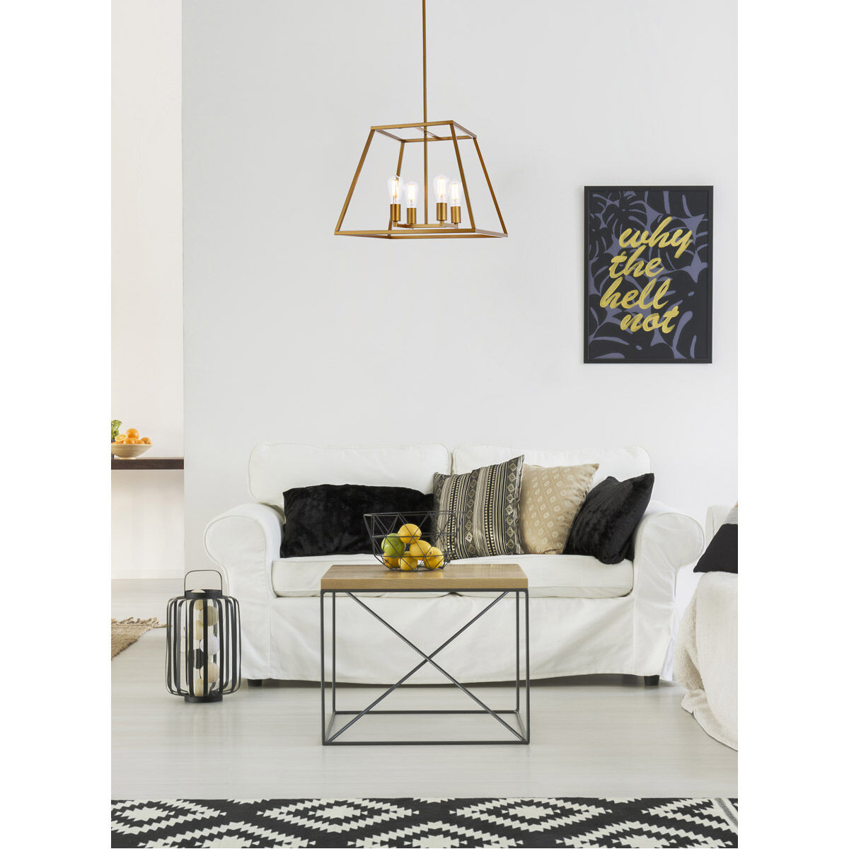Declan 4 Light 20 inch Brass Pendant Ceiling Light