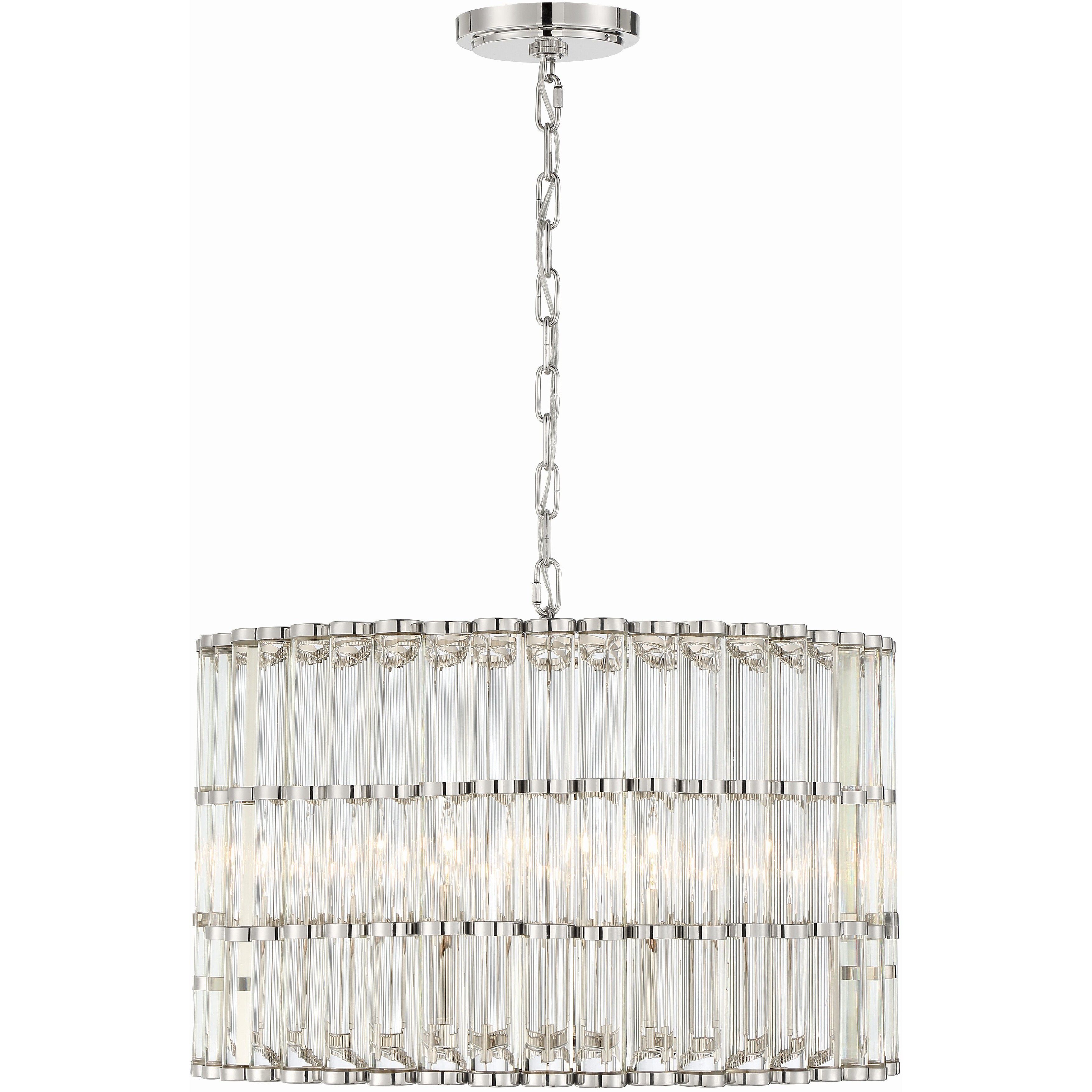 Elliot 6 Light 22.5 inch Polished Nickel Chandelier Ceiling Light