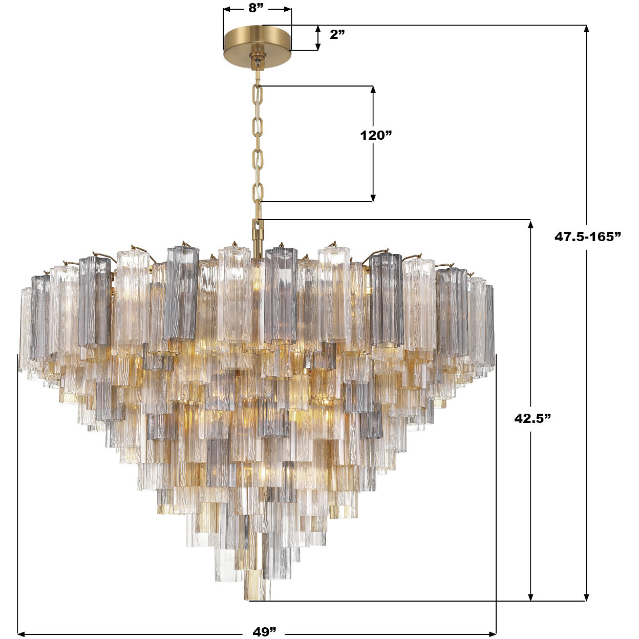 Addis 28 Light 49 inch Aged Brass Chandelier Ceiling Light