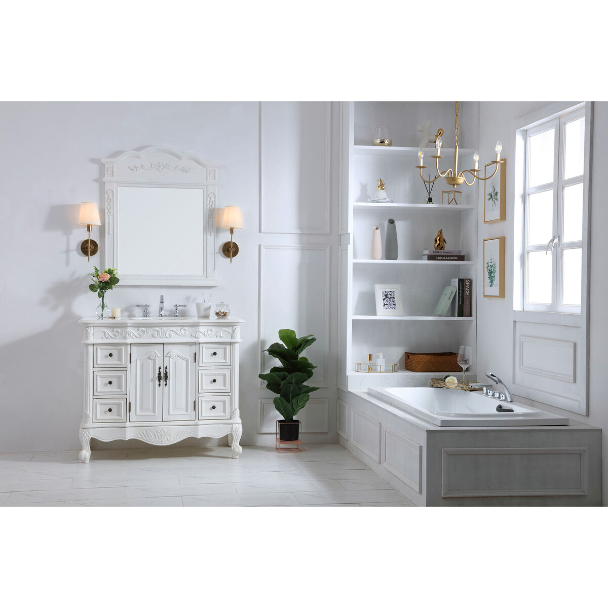 Oakland 42 X 22 X 36 inch Antique White Vanity Sink Set