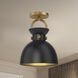 Alora Mood Waldo 1 Light 8.75 inch Aged Gold and Matte Black Semi Flush Mount Ceiling Light