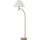 Mosley 65 inch 150 watt Antique Brass Floor Lamp Portable Light