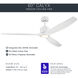 Calyx 60 inch Matte White with Solid Wood Matte White Blades Indoor Ceiling Fan