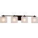 Fusion 4 Light 34 inch Dark Bronze Bath Bar Wall Light in Oval, Incandescent, Frosted Crackle Fusion