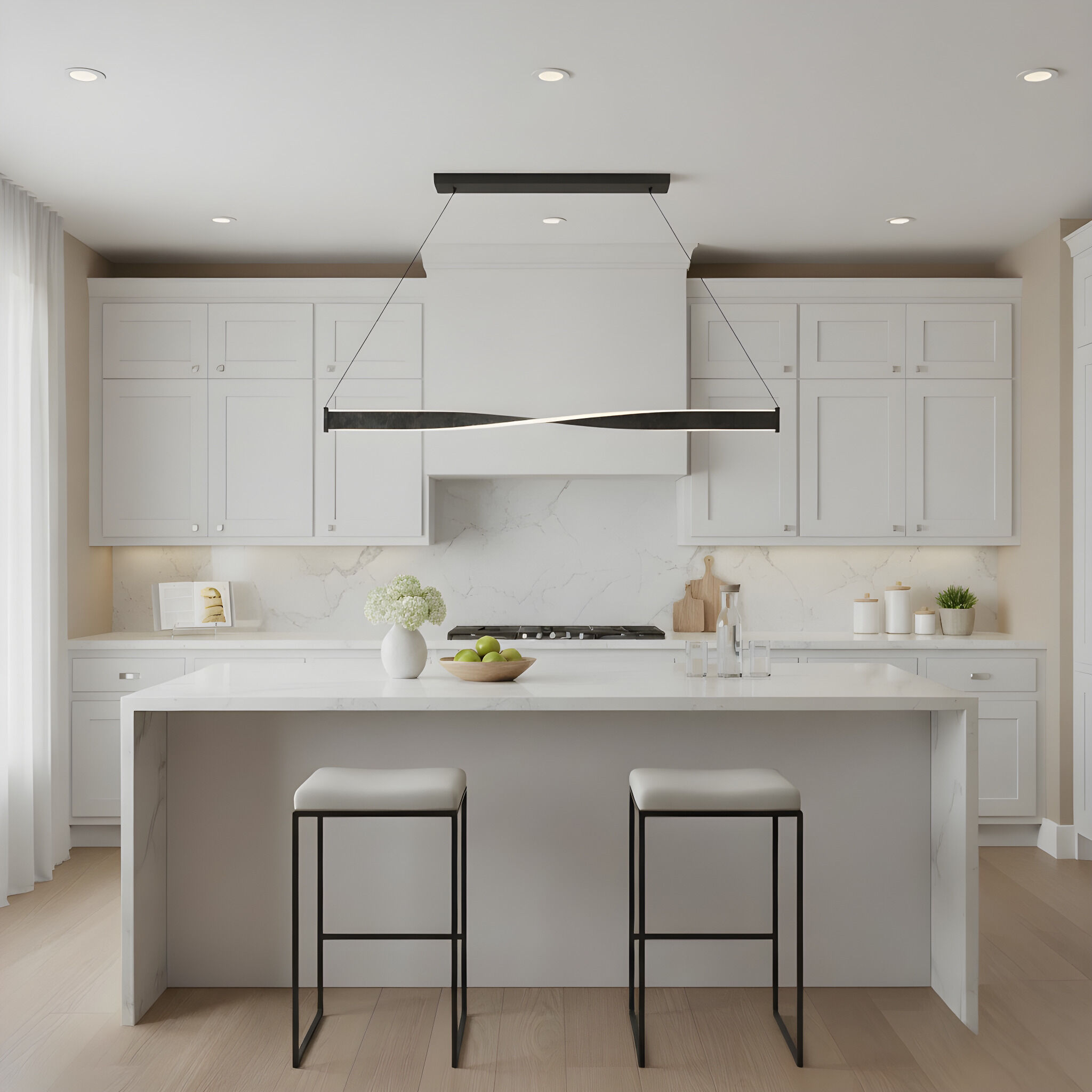 Porter LED 50 inch Old Black Finish Island Light Ceiling Light