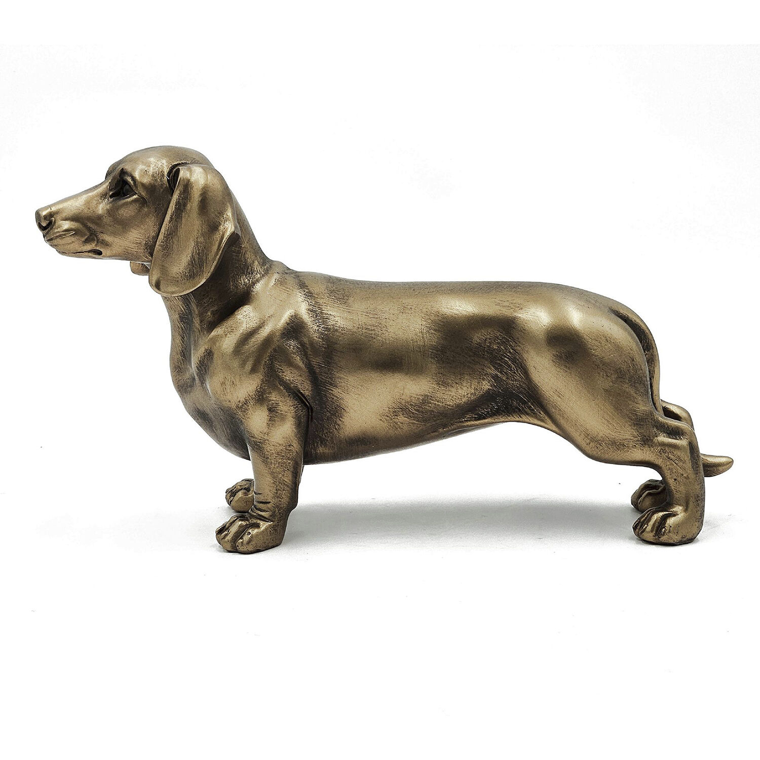 Lifelike Dachshund Copper Figurine
