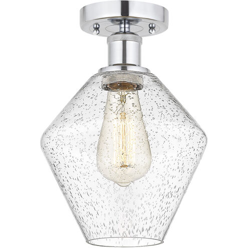 Edison Cindyrella 1 Light 6 inch Brushed Satin Nickel Semi-Flush Mount Ceiling Light in Matte White Glass