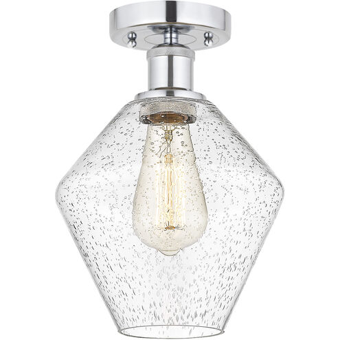 Edison Cindyrella 1 Light 12 inch Brushed Satin Nickel Semi-Flush Mount Ceiling Light in Clear Glass