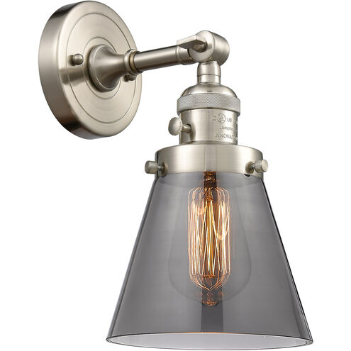 Franklin Restoration Small Cone LED 6 inch Brushed Satin Nickel Sconce Wall Light, Franklin Restoration