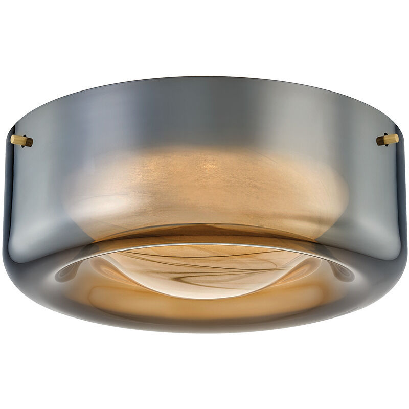 Eldred LED 15 inch Aged Brass Flush Mount Ceiling Light