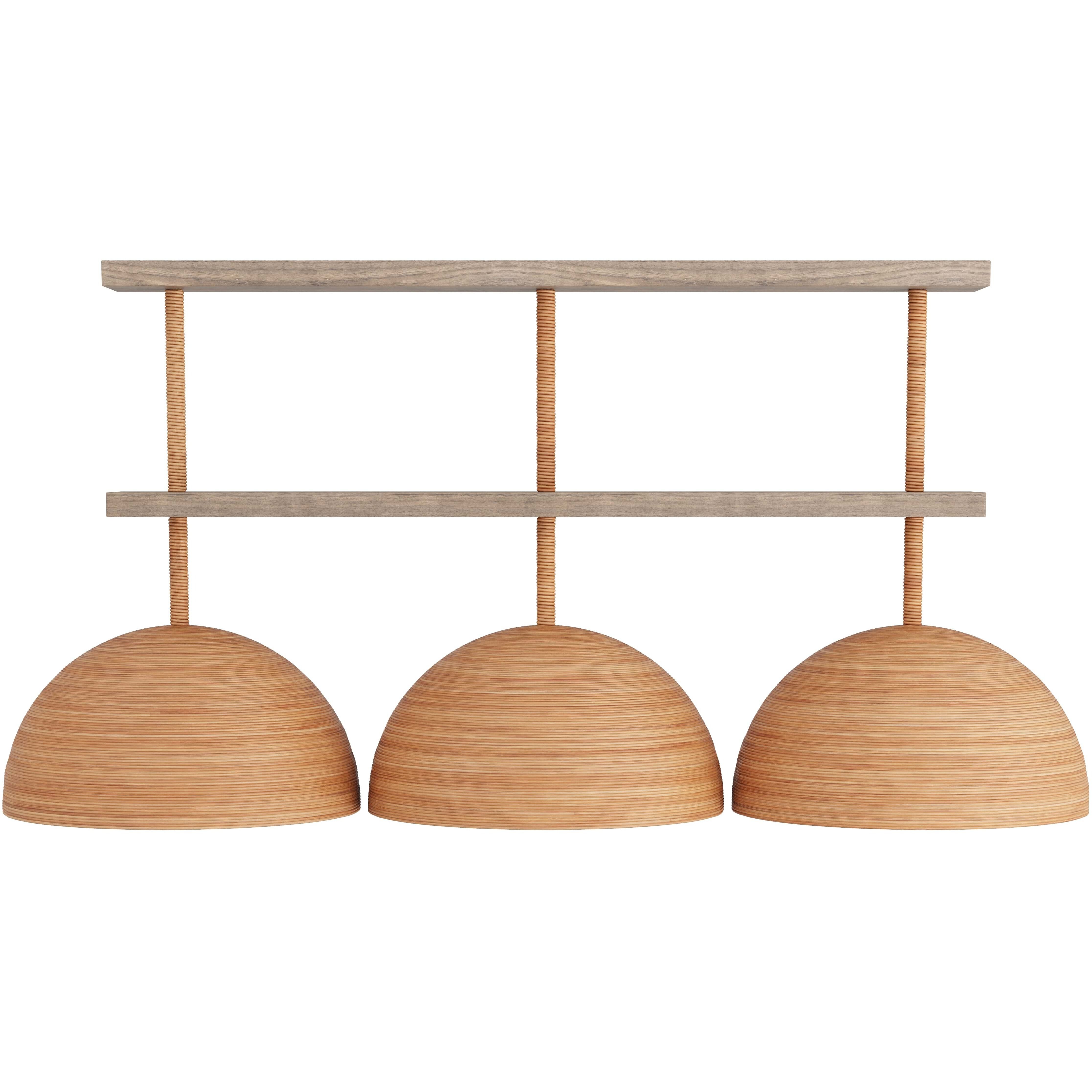 Vega 3 Light 48 inch Honey Linear Chandelier Ceiling Light