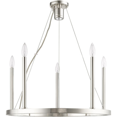 Alpine 6 Light 24 inch Polished Nickel Chandelier Ceiling Light