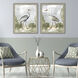 Cranes Blue and Green and Red and White Framed Art
