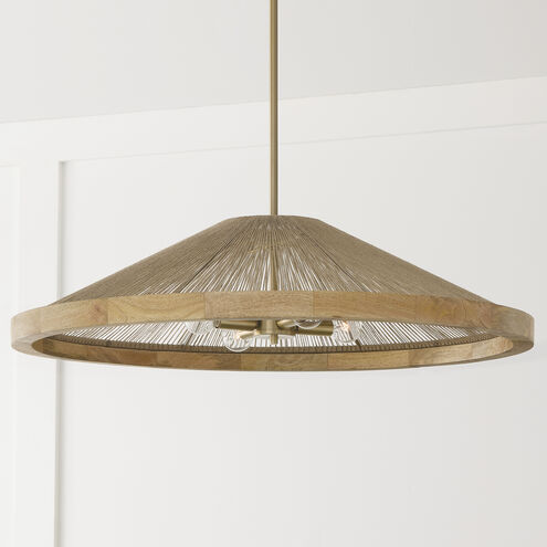 Maya 4 Light 31 inch Matte Brass Pendant Ceiling Light