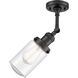 Franklin Restoration Dover LED 5 inch Matte Black Semi-Flush Mount Ceiling Light in Seedy Glass, Franklin Restoration