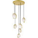 Da Vinci LED 26 inch Brass Multi Light Pendant Ceiling Light