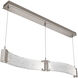Parallel LED 48 inch Beige Silver Linear Pendant Ceiling Light in 3000K LED, Metallic Beige Silver, Clear Rimelight, Curved
