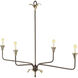 Lowcountry 4 Light Rustic Bronze and Antique Platinum Chandelier Ceiling Light