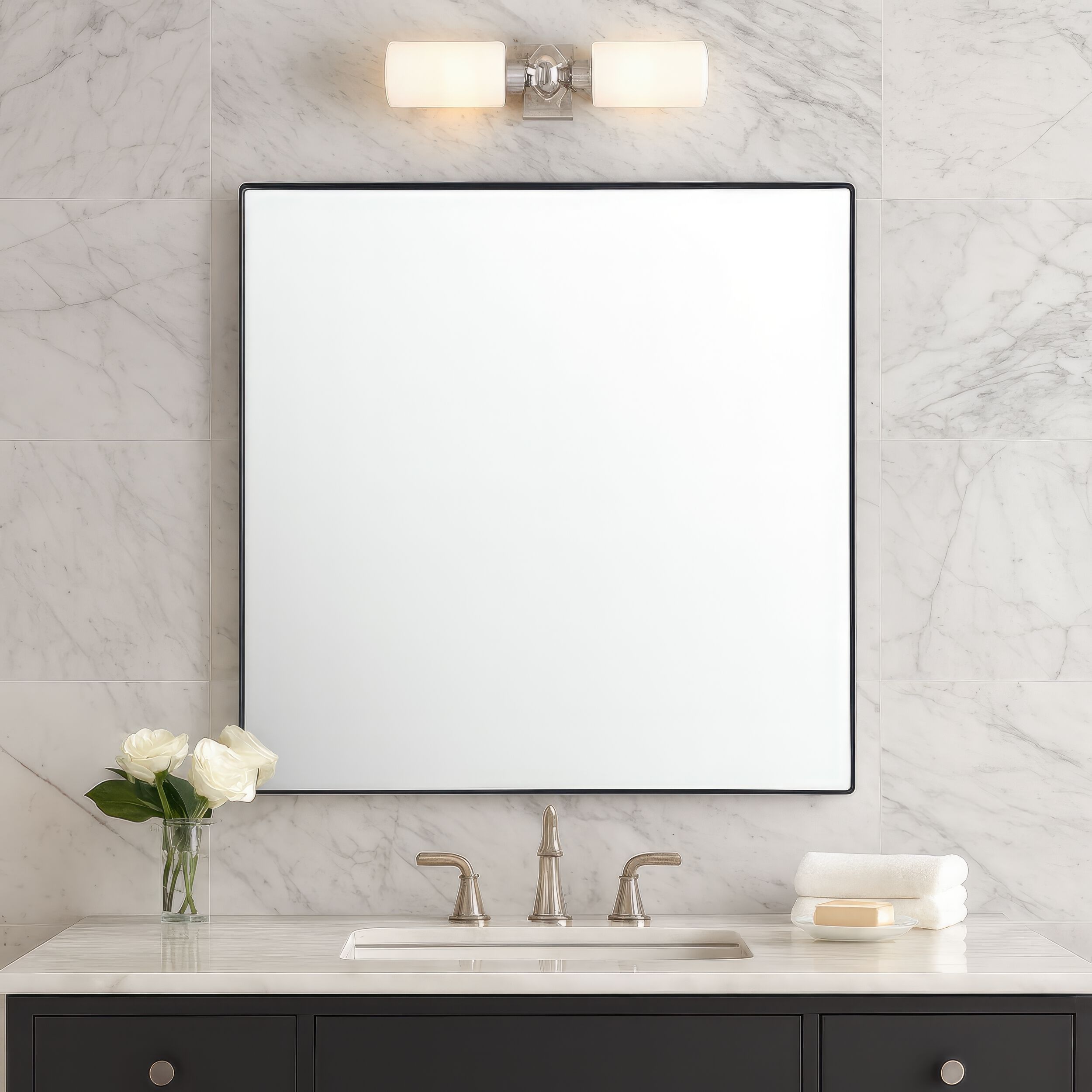 Kye 30 X 30 inch Black Wall Mirror, Varaluz Casa