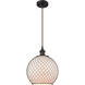Ballston Large Farmhouse Chicken Wire 1 Light 10 inch Oil Rubbed Bronze Mini Pendant Ceiling Light, Ballston
