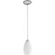 Champagne 1 Light 5 inch Brushed Steel Pendant Ceiling Light in White Stone