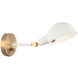 Blare 1 Light 12 inch Aged Gold Brass and White Wall Sconce Wall Light