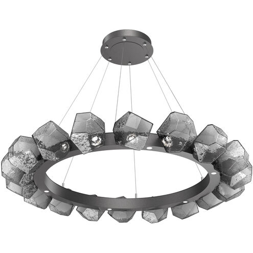 Gem LED Graphite Chandelier Ceiling Light, Radial Ring