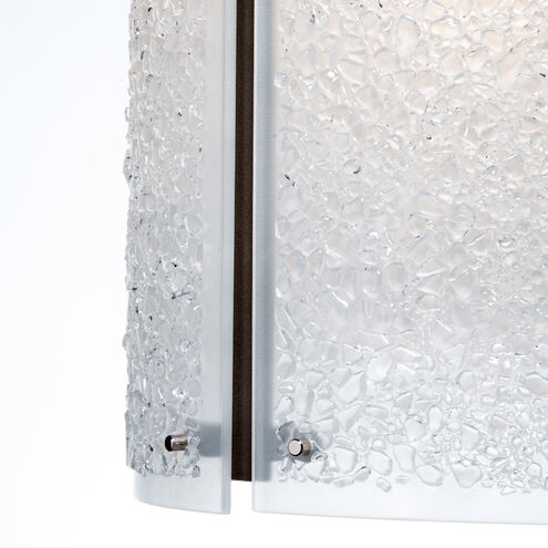 Textured Glass LED 12.4 inch Graphite Pendant Ceiling Light in Rimelight Frosted, 2700K LED, Oversized