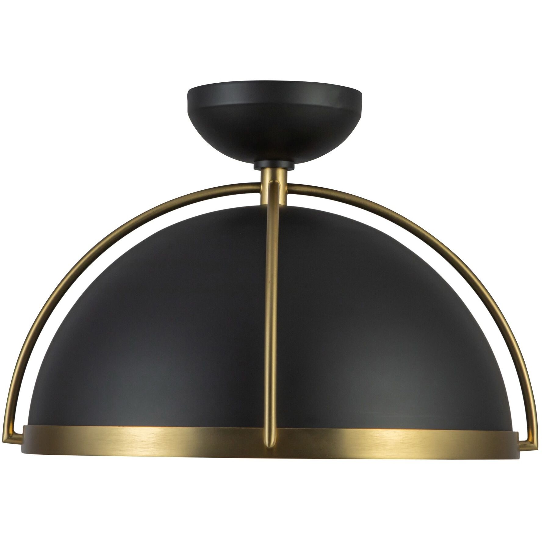 Dahlia 1 Light 17.62 inch Black and Brushed Brass Pendant Ceiling Light