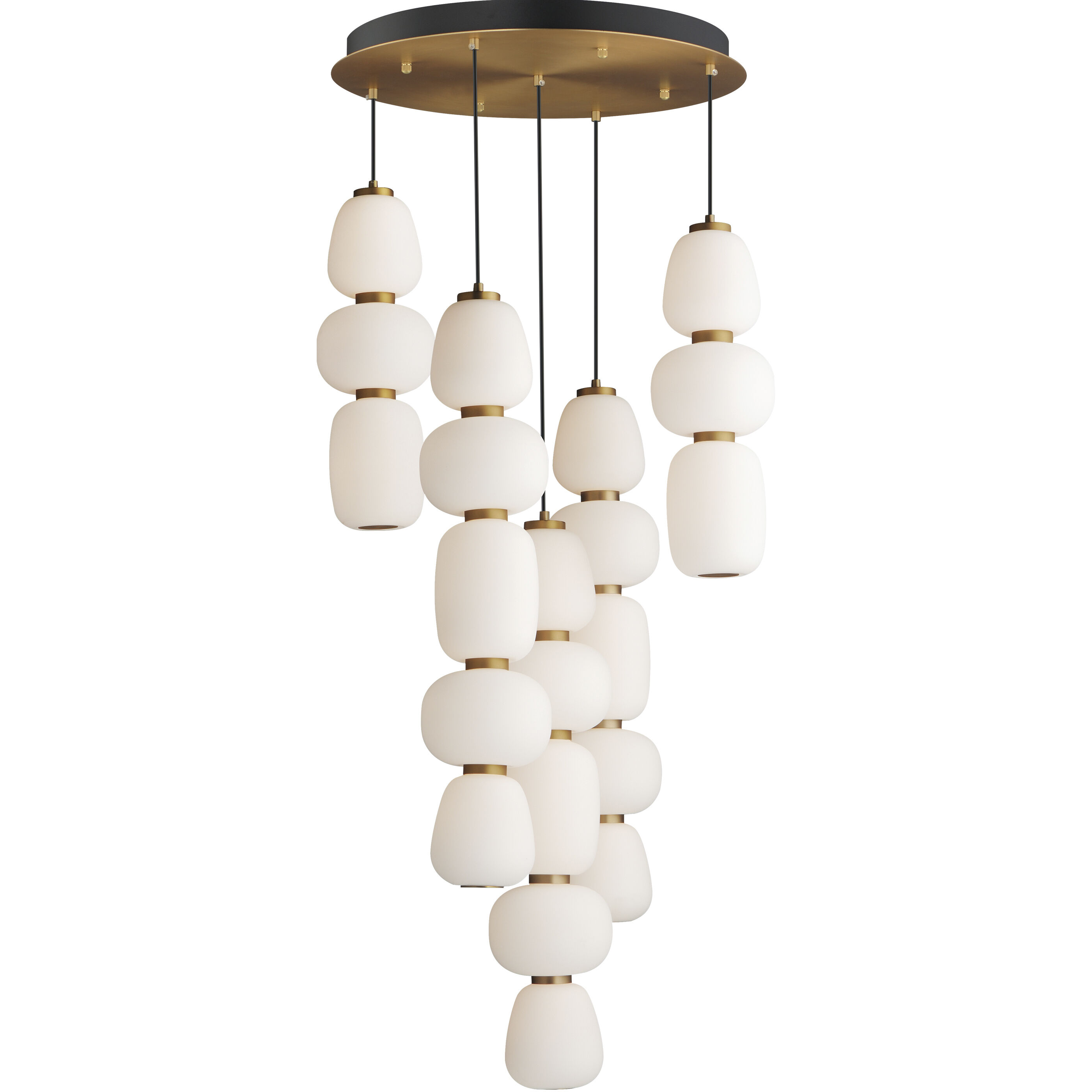 Soji LED 23.5 inch Black and Gold Chandelier Ceiling Light