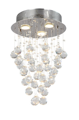 Canada 3 Light 12 inch Chrome Flush Mount Ceiling Light